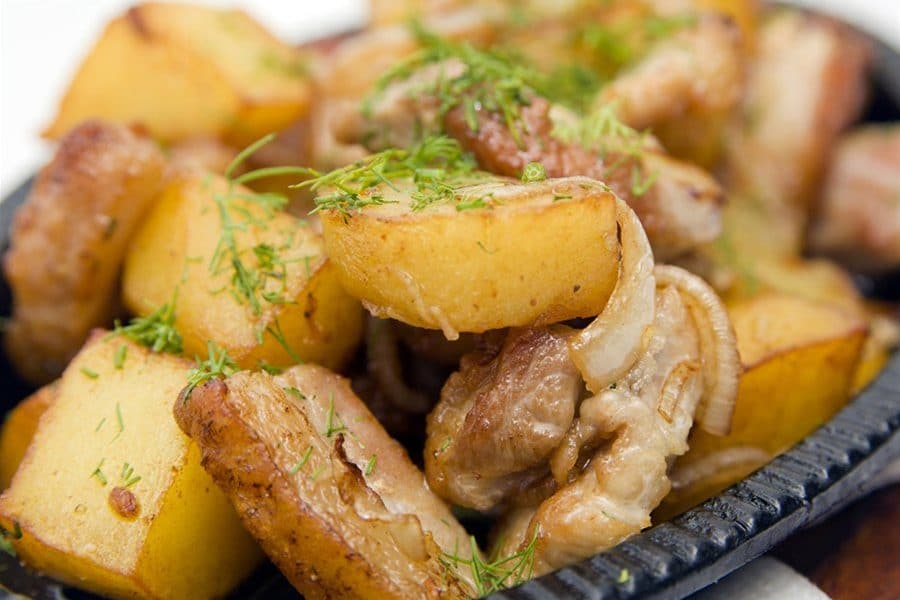 recipe Pork fried with potatoes