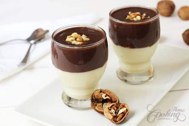 vanilla and chocolate pudding