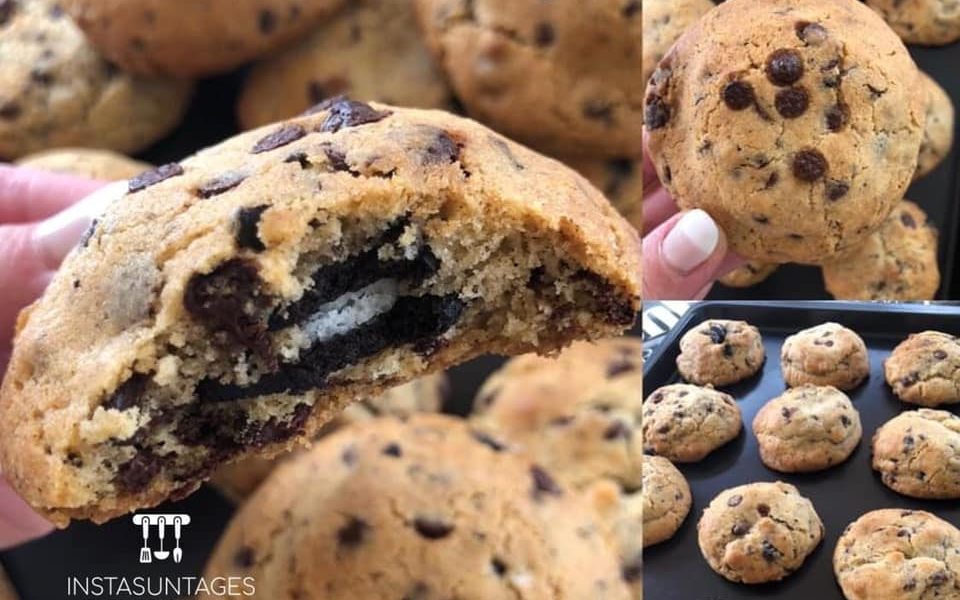 Oreo Cookies με σταγόνες σοκολάτας και μια έκπληξη στην μέση!